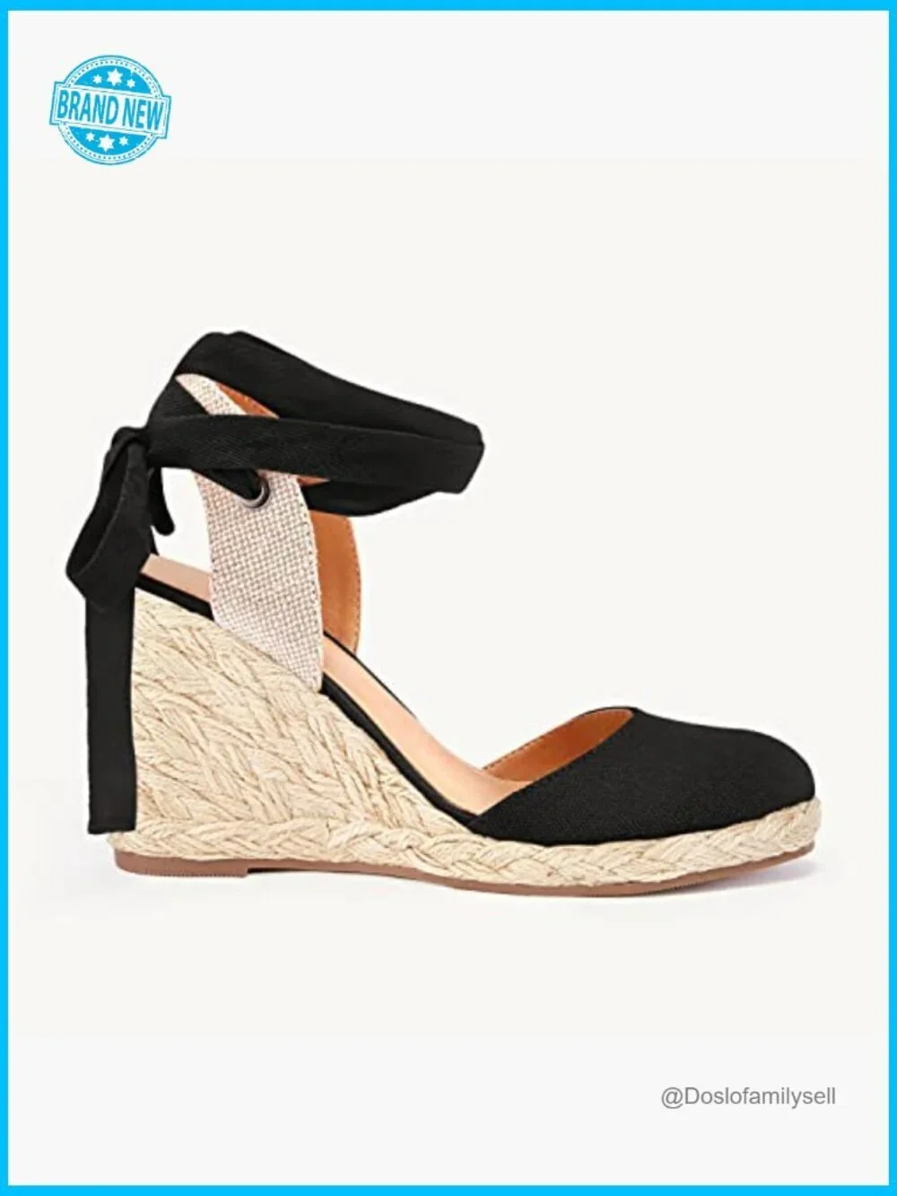 Lace Up Espadrilles Wedge Sandals Slingback Closed Toe Platform Heels Y2K